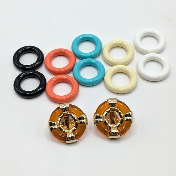 Vintage 1970s Sarah Coventry Interchangeable "Holiday Circles" Clip On Earrings - Picture 1 of 5
